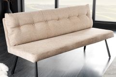 Moderne Sitzbank BIG GEORGE 160cm champagner beige Samt Strukturstoff Taschenfederkern