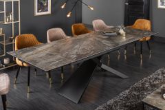 Ausziehbarer Esstisch EUPHORIA 180-220-260cm taupe anthrazit Keramik made in Italy