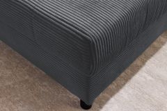 Moderne XXL Wohnlandschaft KENT 305cm anthrazit Cord Bigsofa inkl. Hocker Federkern