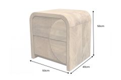 Massiver Nachttisch ART DECO 50cm cream finish beige Mangoholz mit Schublade