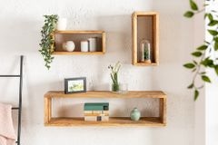 Massives Wandregal 3er Set HEMINGWAY 94cm aus Mangoholz
