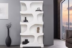 Abstraktes Regal ART AMBIENTE 180cm weiß Beton strukturiert Standregal
