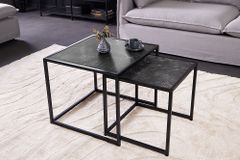 2er Set Beistelltische SLIM LINE 50cm graphit Metall Couchtische