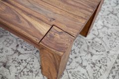 Massivholz Couchtisch MAKASSAR 100cm braun Sheesham stone finish einzigartige Maserung