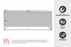 Massives Sideboard CREATIVO 180cm Mangoholz aufwändige 3D Front Retro Design