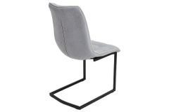 Design Freischwinger Stuhl MIAMI hellgrau Metallgestell matt schwarz