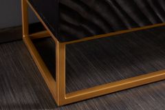 Massives Highboard SCORPION 120cm schwarz Mangoholz aufwendige 3D Schnitzereien