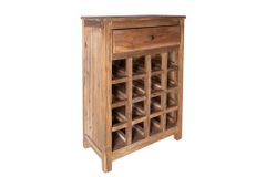 Massives Weinregal HEMINGWAY 56cm recyceltes Massivholz Weinschrank für 16 Flaschen