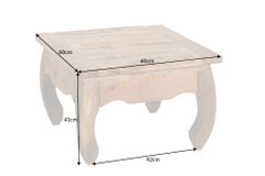 Massiver Couchtisch OPIUM ANTIQUE 60cm natur Mangoholz Beistelltisch