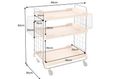 Massivholz Servierwagen SEVEN SEAS 80cm natur Küchenwagen Metall mit Rollen