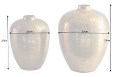 Elegantes Vasen 2er Set ORIENTAL 32cm gold im Rice Hammerschlag Design
