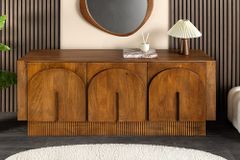 Design Sideboard ARCADIA 160cm braun Mangoholz mit Bogenfront