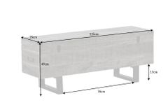 Industrial Truhenbank FACTORY LOFT 115cm Mangoholz grau Sitzbank
