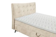 Design Boxbett DECADENCIA 180x200cm beige Samt mit Stauraum Matratze Topper
