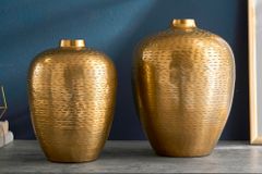 Elegantes Vasen 2er Set ORIENTAL 32cm gold im Rice Hammerschlag Design