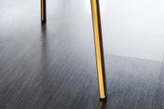 Design Stuhl VOGUE weiß Bouclé goldene Metallbeine