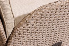Outdoor Gartenstuhl SYLT natur beige Polyrattan Hochlehner mit Armlehne verstellbar wetterfest