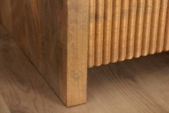 Massiver Nachttisch ART DECO 50cm cream finish beige Mangoholz mit Schublade