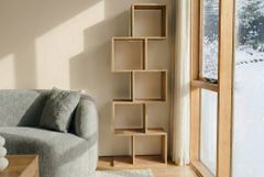 Massives Regal MAKASSAR 150cm natur cream finish Mangoholz einzigartige Maserung