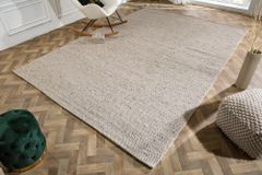 Design Teppich WOOL XXL 350x240cm silbergrau aus Wolle
