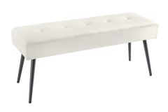 Design Sitzbank BOUTIQUE 100cm champagner Samt schwarze Metallbeine