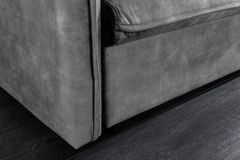 XXL Sofa mit Schlaffunktion APARTMENT grau Samt inkl. Bettkasten und Kissen