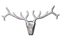 Moderne Wanddekoration VEADO 100cm silber Hirschgeweih