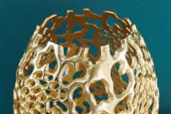 Filigrane Design Vase ABSTRACT LEAF gold 40cm Handarbeit
