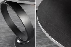 Design Couchtisch DANCING RINGS schwarz grau rund drehbar Keramik Metall
