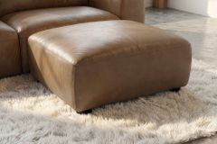 Echtleder Hocker BIG GEORGE 95cm cognac Nosagfederung Taschenfederkern