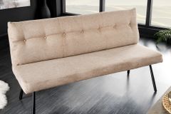 Moderne Sitzbank BIG GEORGE 160cm champagner beige Samt Strukturstoff Taschenfederkern