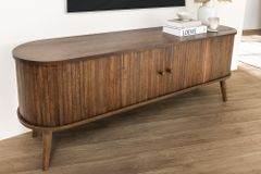 Retro TV-Board VALHALLA WOOD 160cm smoked Eichenholz Schiebetüren Lowboard