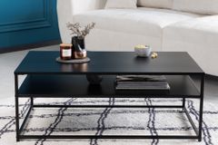 Moderner Couchtisch DURA STEEL 100cm schwarz Metall mit Ablagefach