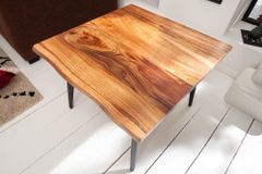 Massiver Beistelltisch ORGANIC LIVING 60cm braun Akazie Couchtisch Live Edge