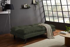 Modernes Schlafsofa COCOONING 190cm grün Cord 3-Sitzer Couch