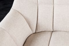 Esszimmer Sitzbank PAPILLON 165cm champagner beige mit Lehnen schwarzes Metallgestell