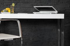 Design Konsole WHITE DESK 120cm weiß Hochglanz Bürotisch