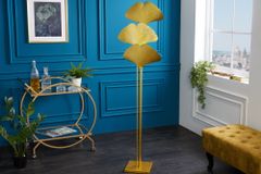 Design Stehlampe GINKGO 160cm gold Metall