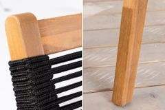 Wetterfestes 2er Set Gartenstuhl BALI ROPE natur anthrazit Akazienholz Loungesessel