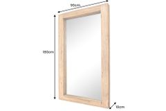 Massiver Spiegel JAVA 180cm natur recyceltes Teakholz hängend oder stehend