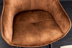 Design Barhocker EUPHORIA rost braun Samt schwarze Metallbeine Barstuhl mit Lehne