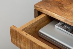 Massiver Schreibtisch RETRO 120cm Mangoholz Bürotisch mit Schublade