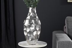 Elegante Vase ORGANIC ORIENT 45cm silber Hammerschlag Design