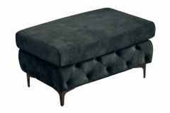 Chesterfield Sitzhocker MODERN BAROCK 95cm petrol Samt Fußhocker