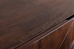 Massives Highboard LION 120cm braun Mangoholz gold Metall 3D Schnitzereien Kunstwerk