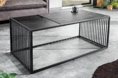 Design Couchtisch ARCHITECTURE 100cm graphit Rauchglas Metall