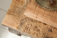 Massiver Couchtisch OPIUM ANTIQUE 60cm natur Mangoholz Beistelltisch