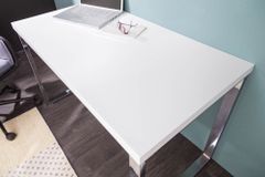 Moderner Schreibtisch WHITE DESK 120cm weiß Hochglanz Bürotisch