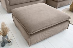 Großer Sitzhocker HEAVEN 100cm greige Cord Sofahocker abnehmbarer Bezug