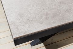 In- und Outdoor Esstisch GALAXIE 200cm hellgrau Keramik anthrazit Aluminium